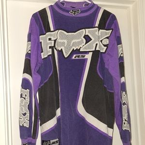 FOX Long Sleeve Purple and Silver Shirt sz L